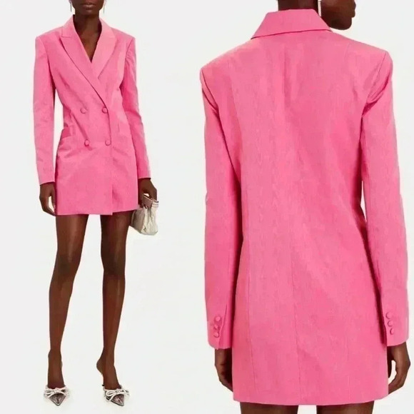 STAUD Hue Moire Mini Blazer Dress Bubblegum Pink Size XS NWT - Picture 2 of 11